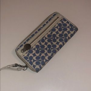 COACH blue and white wallet
